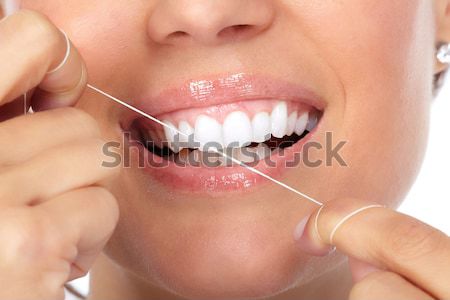 Mujer dientes mujer sonriente boca blanco Foto stock © Kurhan