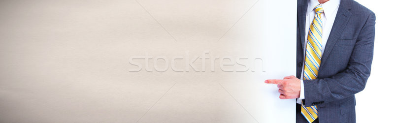 man presenting space for message Stock photo © Kurhan