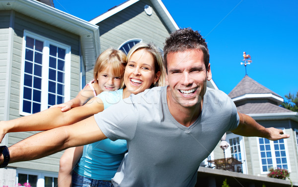 Stockfoto: Gelukkig · gezin · gelukkig · glimlachend · familie