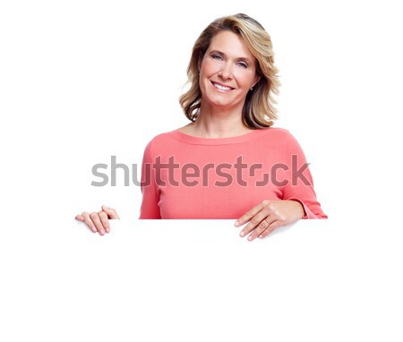 Senior woman with a banner. Stock photo © Kurhan