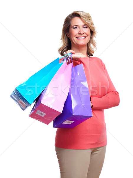 Senior woman with shopping bags. Stock photo © Kurhan