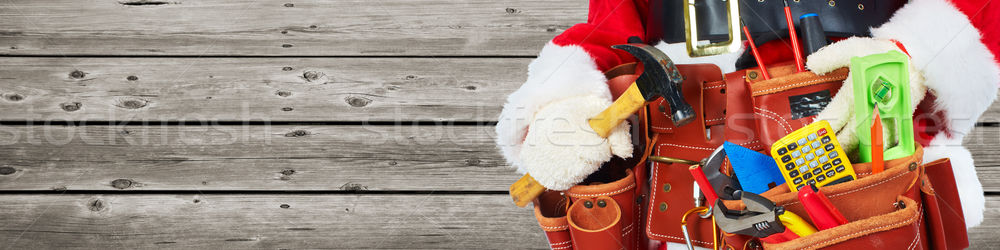 Santa with construction tools Stock photo © Kurhan