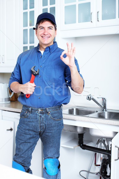 Stock foto: Professionelle · Klempner · Sanitär · Reparatur · Service · Gebäude