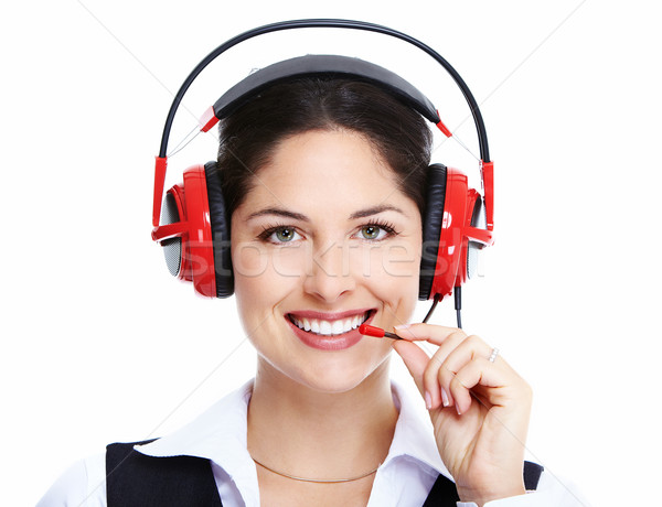 Beautiful  business woman with headset. Stock photo © Kurhan