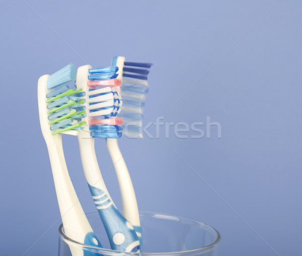 Stok fotoğraf: Diş · arka · plan · mavi · dişler · temizlik · fırçalamak