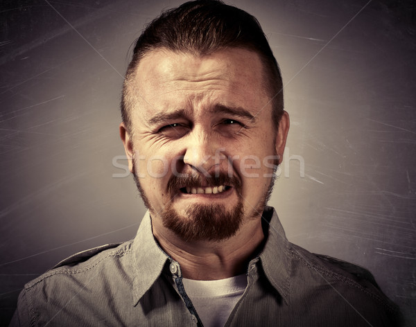 Triest ongelukkig man gezicht huilen mensen Stockfoto © Kurhan