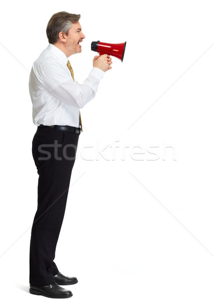 Man with megaphone Stock photo © Kurhan
