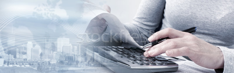 Accountant hands with calculator Stock photo © Kurhan