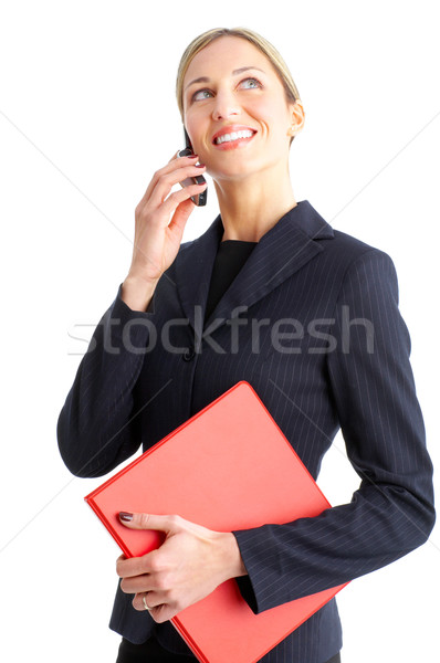 Mujer celular jóvenes mujer de negocios llamando teléfono celular Foto stock © Kurhan