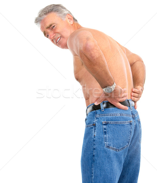 Rugpijn man geïsoleerd witte geneeskunde ouderen Stockfoto © Kurhan
