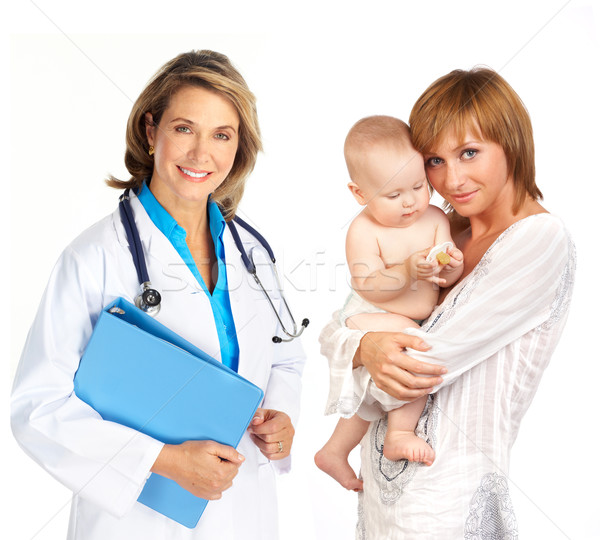 家庭 醫生 微笑 醫生 母親 嬰兒 商業照片 © Kurhan