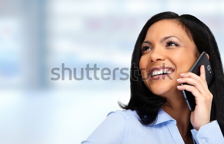 Asia mujer de negocios llamando celular hablar teléfono celular Foto stock © Kurhan