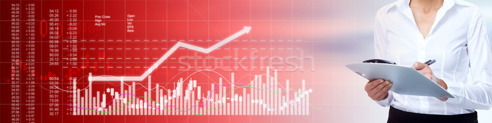 Negocios bolsa financieros resumen rojo Foto stock © Kurhan