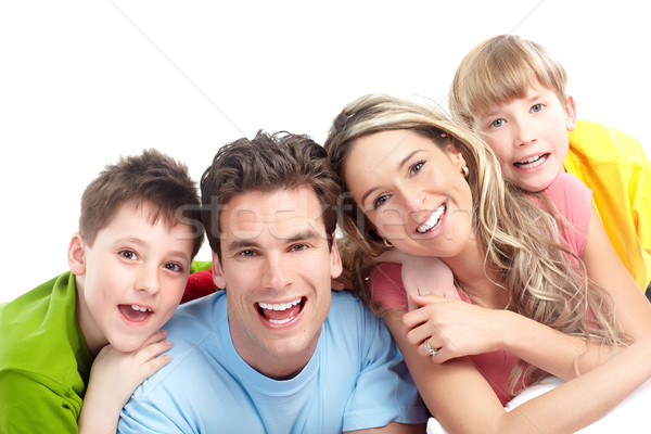 Szczęśliwą rodzinę ojciec matka chłopców biały rodziny Zdjęcia stock © Kurhan