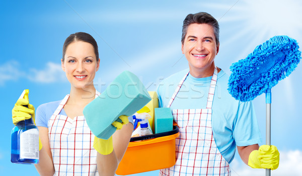 Stock photo: Professional cleaners team.