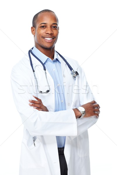 黑色 醫生 男子 孤立 白 醫生 商業照片 © Kurhan