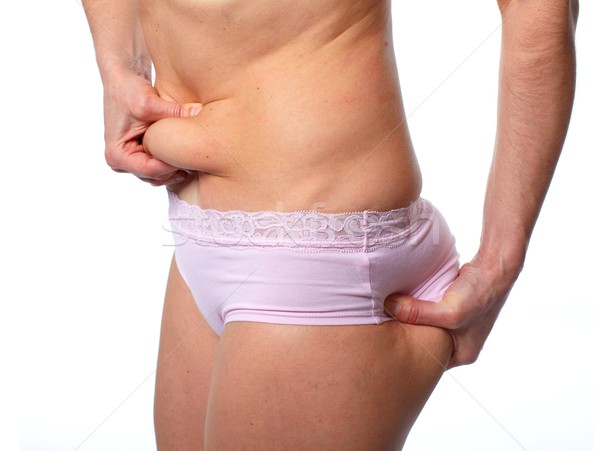 Mulher gordura barriga dieta saúde Foto stock © Kurhan