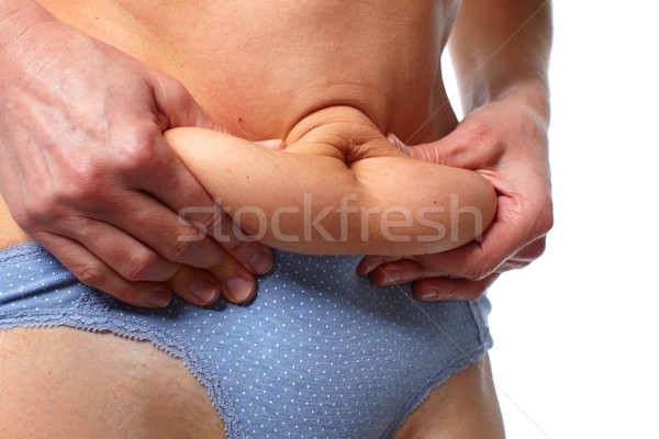 Foto stock: Mujer · grasa · vientre · sobrepeso · cuerpo