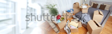 Moving boxes in new apartment Stock photo © Kurhan