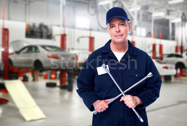 Auto Mechaniker Schraubenschlüssel auto Reparatur Service Stock foto © Kurhan
