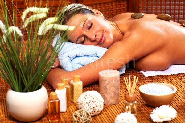 Stockfoto: Jonge · vrouw · spa · massage · salon · ontspannen · hand