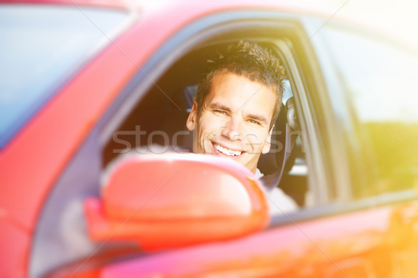 男 車 小さな 笑みを浮かべて 赤 幸せ ストックフォト © Kurhan