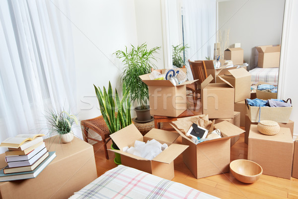 Moving boxes in new house. Stock photo © Kurhan