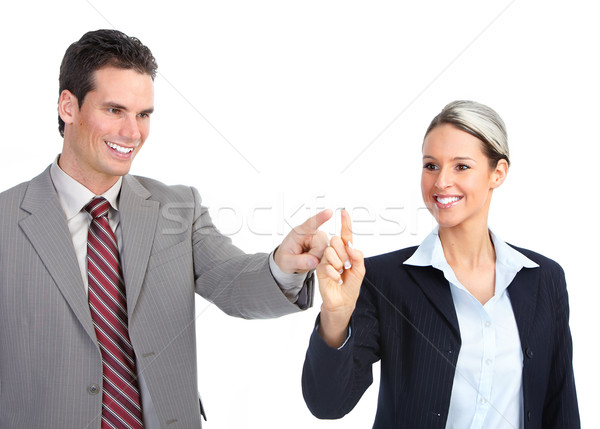 Equipo de negocios sonriendo de trabajo blanco negocios mujer Foto stock © Kurhan