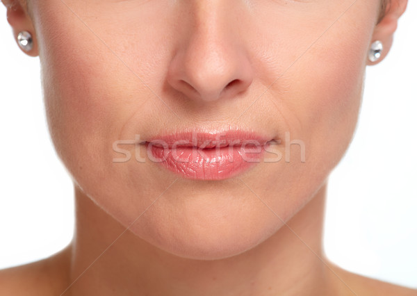 Vrouw lippen jonge mooi meisje witte meisje Stockfoto © Kurhan