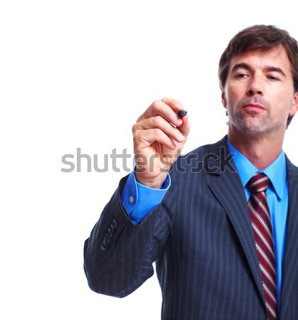 [[stock_photo]]: Exécutif · affaires · écrit · isolé · blanche · homme