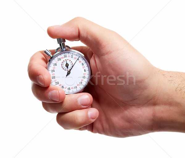 Hand stopwatch geïsoleerd witte tijd horloge Stockfoto © Kurhan