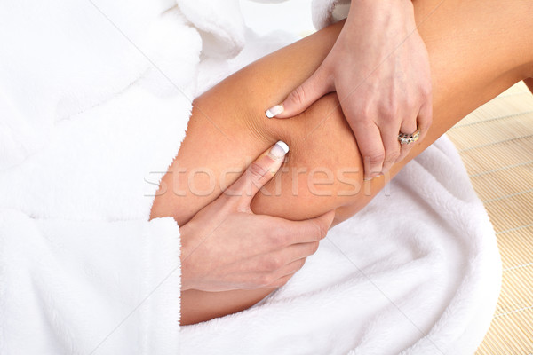Celulitis mujer mano cuerpo salud atención Foto stock © Kurhan