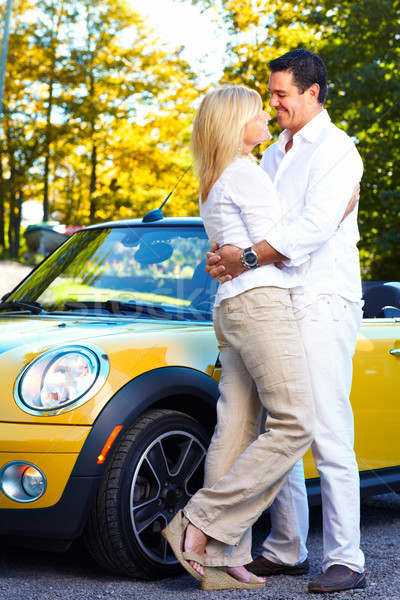 Heureux couple souriant voiture personnes extérieur [[stock_photo]] © Kurhan