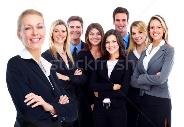 Oameni de afaceri grup echipa de afaceri izolat alb afaceri Imagine de stoc © Kurhan