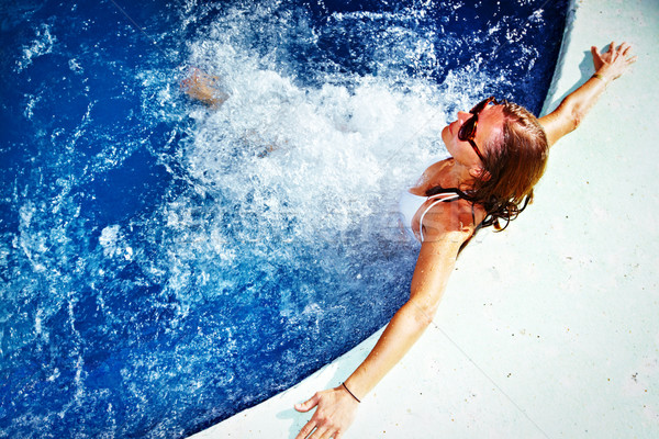 Woman in jacuzzi Stock photo © Kurhan