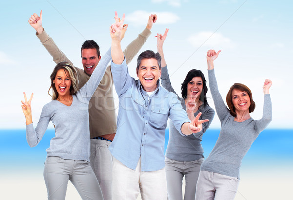 Stock photo: Group of happy people.