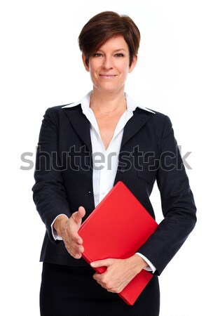 Belle femme d'affaires handshake isolé blanche affaires [[stock_photo]] © Kurhan