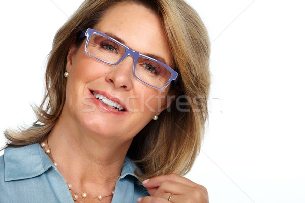 Senior business woman portrait with eyeglasses. Stock photo © Kurhan