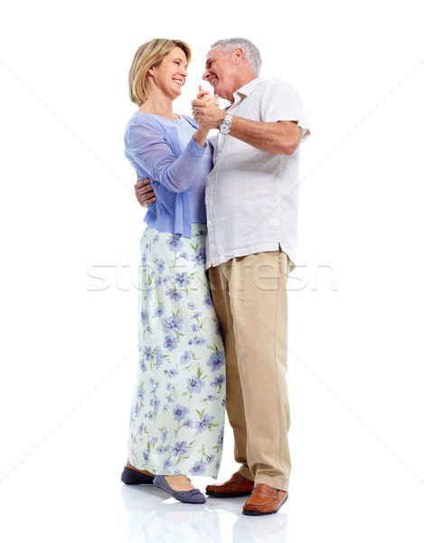 Photo stock: Danse · couple · de · personnes · âgées · amour · heureux · isolé · blanche