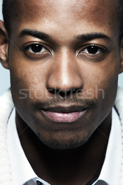 Homem negro cara cinza negócio homem homens Foto stock © Kurhan