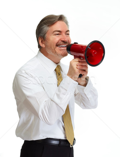 Man with megaphone Stock photo © Kurhan