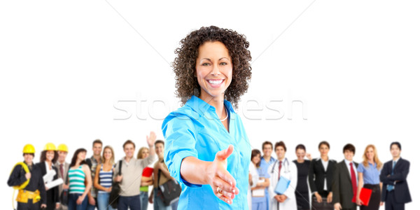 Travailleurs personnes grand groupe souriant blanche femmes [[stock_photo]] © Kurhan