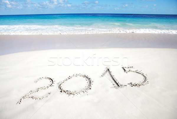 Inscription on the sand 2015 Stock photo © Kurhan