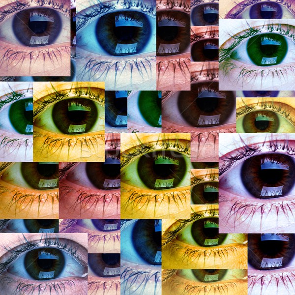 Beautiful woman eye collage. Stock photo © Kurhan