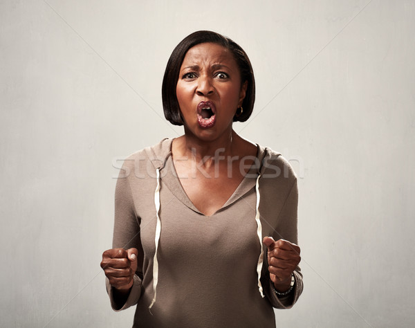 Stock photo: Angry african american woman
