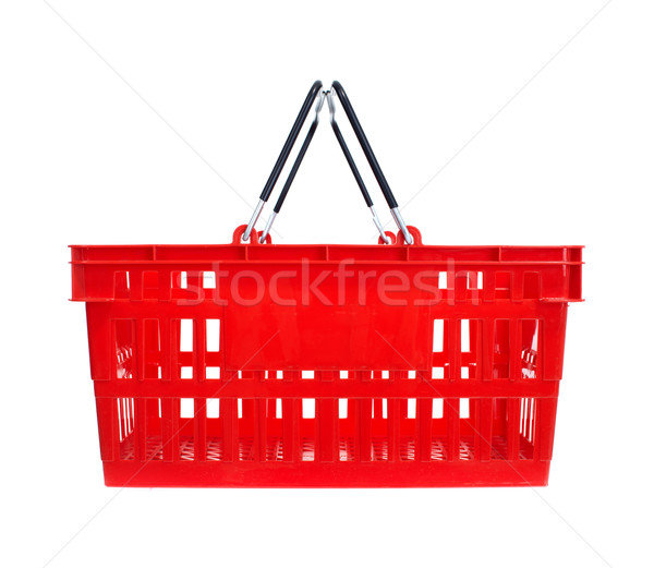 Cesta vacío rojo cesta de la compra aislado blanco Foto stock © Kurhan