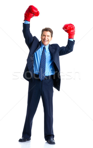 Stock photo: businessman boxer