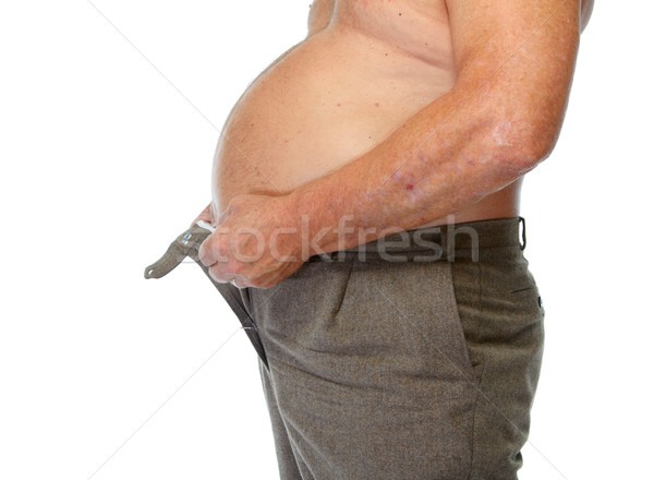 Homem gordo barriga senior homem gordura estômago Foto stock © Kurhan