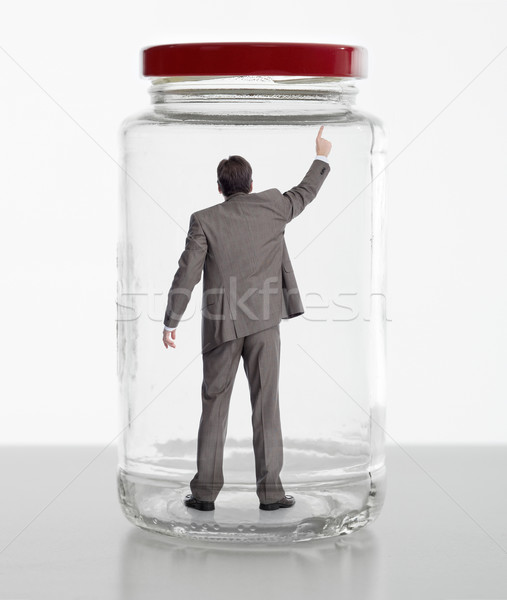 Business woman in jar. Stock photo © Kurhan