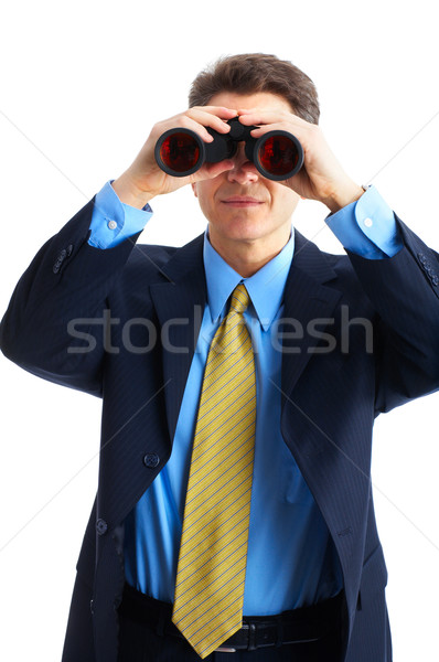 Om de afaceri binoclu uita birou ochelari lucrător Imagine de stoc © Kurhan